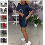 Women's Summer New Printed Hooded Letter Pocket Loose