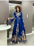 Court Style Trumpet Long Sleeve Clapping Waist Single Buckle A Word Positioning Print Dress Dress Dress