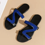 Colored Water Drill Cold Slippers Women 2025 Summer New Women Wearing Beach
