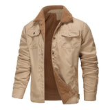 Men's Autumn And Winter New Men's Velvet Cotton Jacket Work Jacket Casual Jacket Men's