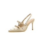 Early Spring New Pointed Sexy Black High-Heeled Shoes Bow Temperament Famous Thin Hed Water Drill Beautiful