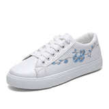 Red Embroidery Small White Shoes Women 2025 New Students Thick Plate Shoes Small Fresh Plum Single Shoes