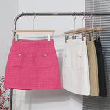 Goods Small Fragrant Wind Coarse Flowers A Short Skirt Women High Waist Thin Skinny Bag Hip Half-Body Skirt