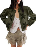 Autumn And Winter Explosion Embroidered Good Quality Washing Cotton Maple Leaf Embroidery Lady Coat Cotton