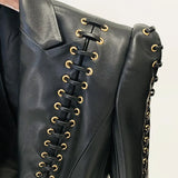New Star Fashion Heavy Worker Chicken Eye Tie Repair Leather Suit Jacket Jacket Jacket
