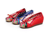 Zingj Not Include Shoe Box Single Shoes Full Size Inside Raised 5 Cm High Heels Embroidered Cloth Shoes Spring And Summer Women's