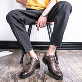 Style Leather Shoes Black Korean Version British Casual Business Summer Teen Shoes