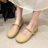 Head Light Mouth Retro 100 With Skirt Coarse Heel Single Shoes Women 2025 New Summer White French Mary Treasure