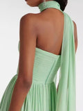 Women's Folded Corset Dress Temperament Sleeveless Pressure Folds Large Swings Women
