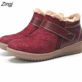 Shoe Woman Boot 2023 Winter Wedge-heeled Platform Ankle Boots Fashion Rivet Rhinoceros-velvet Thermal