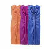 New Three-Colored Fascling V-Neck Wrinkles