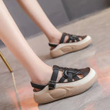 Version Of Roman Sandals Women Wear 2025 Summer New Retro Buckle Beach Shoes Head Breathable Hollow