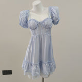 Heart Summer New Sweet Thin Short Fairy Dress Women Senior Feel Waist French
