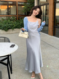 Xixi 13 Lines 2025 Spring And Summer New French Retro Collar Temperament Thin Sling Dress