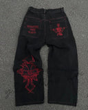 Wide-Legged Jeans Men's Fashion Black Baggy Jeans Men's Rap