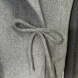 Autumn And Winter New Star Fashion Repair Bow Long Hair Wool Wool Wool Wool Wool Wool Woolen Coat Gray Coat