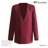 New V Collar Line Fake Suit Collar Loose Version Of The Suit Coat Top Female