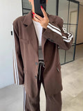Women's Suit Two Sets Of Long-Sleeved Trousers Decorated With Casual Open-Shirt Women
