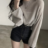 Vintage Ice Silk Oversized Knitted SweaterOutfit