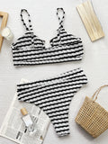Zingj Single Swimsuit Lady Split Swimsuit Black And White Contrast Sexy Bikini