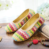 Zingj Shoes Soft Platform Beach Shoes Woven Cloth Shoes Summer Sandals Ethnic Style Breathable Women's Singles