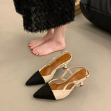 Summer New Fashion Tip Fine Heel Sandals French Style Light-Shoe High Heels Behind The Empty Women's