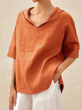 Summer New Women's Solid Cotton Loose Top T-Shirt Short