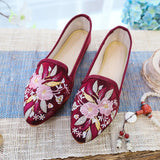 Zingj Single Shoes Cotton Shoes Pointed Shoes Muller Shoes Fashion National Style Women's Single Shoes Embroidered Cloth