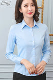 Women Shirt White Shirt Female Long-sleeve Professional Shirt Formal Dress Large Size Work Clothes OL Button Womens