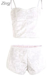 Women 2 piece set Velvet Sleepwear Sexy Spaghetti Strap Shorts Pajamas Suit Ladies Casual Sleepwear Female Pajama Party