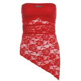 Zingj Summer New Women's Lace Strapless Design Sense Shows Thin Temperament Light Ripe Wind Top-Outfit