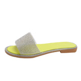 Women's Shoes 2025 Summer New Korean Version Of The Fashion Wearing Sandals Water Drill Flat Beach