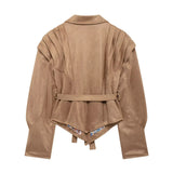 New Belt Velvet Folded Jacket