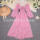 Zingj Beach Dress Super Fairy Dress Beach Vacation One Word Shoulder-Of-The-Shoulder Dress Temperament Big Swing Long