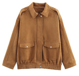 Women's Clothing Burst Velvet Texture Loose Casual Fashion Bag Jacket