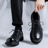 2025 New Youth Thick Bottom British Wind Father Shoes Round Head Thick Top Fashion Casual Fashion Shoes