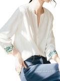 Small Blouse Temperament Light Luxury To Reduce The Age Of High-End Fashion Commuting White Printed Shirt