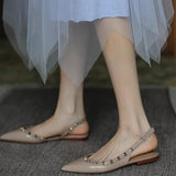 Women's Shoes Wide Fat Feet Spring And Autumn 2025 Summer New Shoes French Pointed Flat-Bottomed Sandals Single