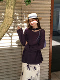 Xixi 13 Lines 2025 Spring New Ins Temperament Elegant Round-Neck Wool Knit Sweater Sweater Female