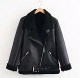 A Large Number Of Women's Fur Coat Women Long Locomotive Lapel Loose Leather