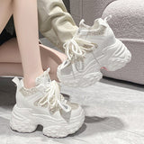 New Summer Summer Thick-Soled Thick-Soled High-Heeled Small White Shoes Korean Version Of The Pine Cake