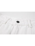 Hollow Ripped Hole High Waist Jeans For Women Summer 2023 Korean Ins Style White Loose Casual Ladies Wide Leg Denim