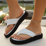 Large-Size Thick-Bottomed Slipper-Type Lattice Casual Summer