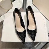 French Pointed High-Heeled Shoes Shallow All-Inclusive Square Ringing Temperament Single Shoes Slender High Heel