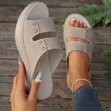 New Summer Thick-Soled Slippers Women's Shoes Thick Soles With Casual Slippers Outside Wearing Cold