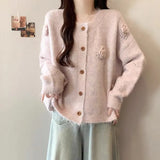 Small Fresh Three-Dimensional Flowers Knitted Shirt Women Autumn And Winter New Design Sense Age-Sensitive Sweater Coat
