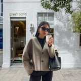 Women's Explosive Loose Double-Buttoned Long-Sleeved Pocket Jacket
