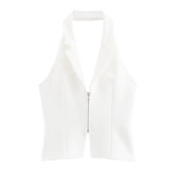 New Street Style In Summer Hangs A Collar Jacket With Bare Back 3508777