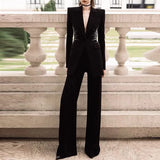 Star Fashion New Heavy Industry Nails Studded With A Buckle Suit Trousers Set Two