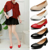 And Autumn 2025 New Low-Heeled Women's Fashion Single Shoes Round Tip Thick Heel Work Hotel Etiquette Leather Shoes 3